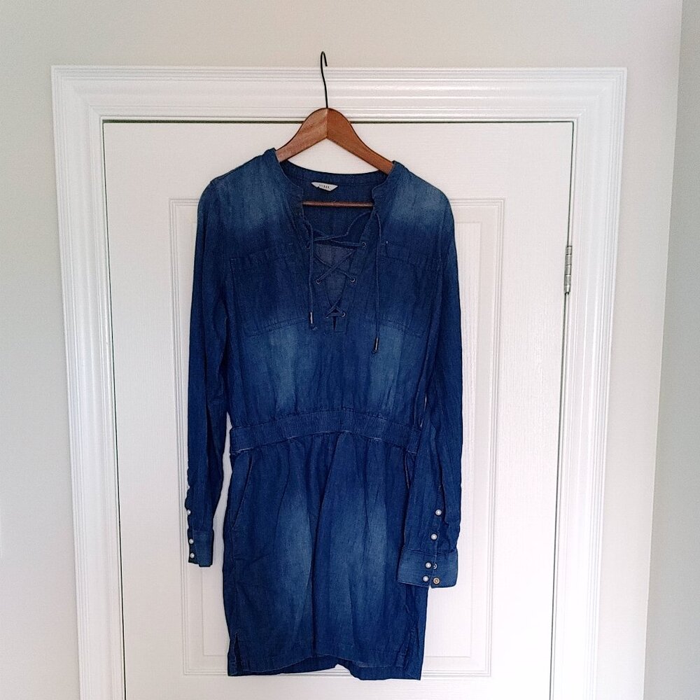 Guess demin jean dress lace up detail Large